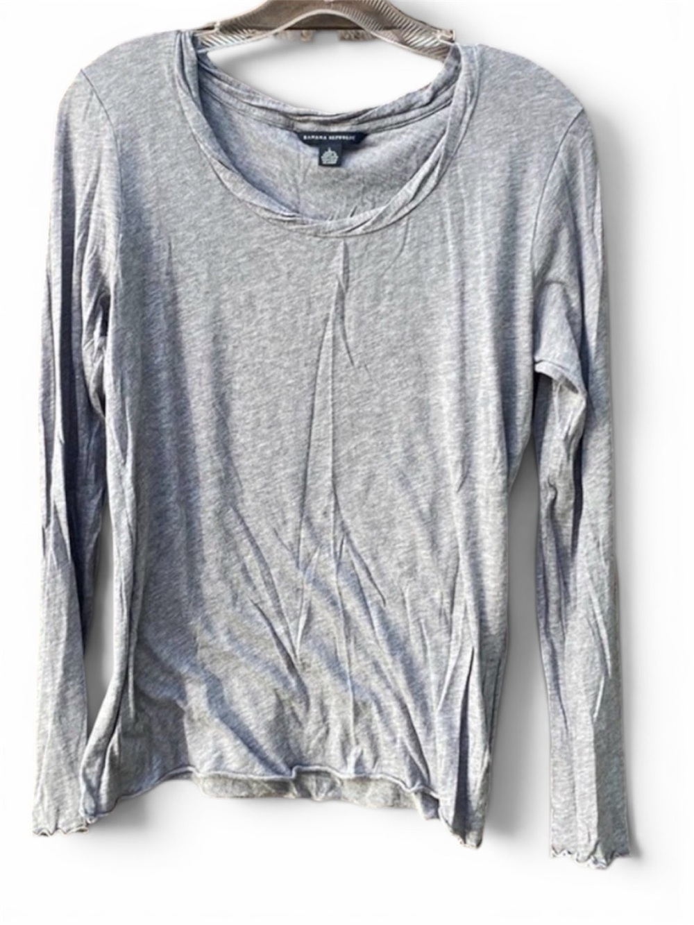 Banana Republic Heather Grey Long Sleeve Scoop Neck Tee - L